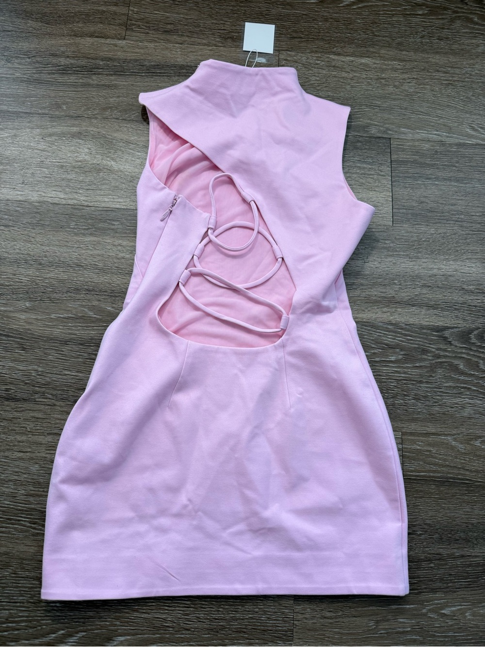 Naked Wardrobe Ponte Cut Out Mini Dress Cotton Candy - Picture 6 of 7